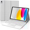 Occtingkind Custodia con Tastiera e Touchpad per iPad A16 11 Gen (2025) e 10.9 Gen (2022), Italiano QWERTY, Senza Retroilluminazione, Bluetooth 5.0, Porta Penna, Grigio Chiaro