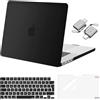 MOSISO Cover Compatibile con MacBook Pro 16 Pollici Custodia 2025 2024 2023 2022 2021 M4 M3 M2 M1 A3403 A3186 A2991 A2780 A2485,Case&Copritastiera&Proteggi Schermo&Adattatore Tipo C,Nero