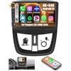 Inefala [4G+64G]Inefala Android 15 Autoradio per Peugeot 207 2006-2010 con Wireless Carplay Android Auto, 9 Pollici Touchscreen Stereo Auto Bluetooth con Navi GPS WiFi RDS/FM SWC Retrocamera Mic