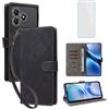 IUQXU Cover per ZTE Blade A36 4G Libro con Vetro Temperato N | Blocco RFID,Antiurto,Supporto,Custodia in Pelle Portafoglio per ZTE Blade A 36 BladeA36