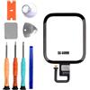 ERYNK Set di ricambio per Apple Watch Series 6 44 mm [con funzione touch] display in vetro frontale [con adesivo OCA] [senza schermo LCD/Screen] con set di attrezzi