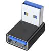 Mllepjdh Adattatore USB 3.0 maschio a femmina a 90 gradi USB 3.0 maschio a femmina, adattatore a gomito dati per computer portatile, adattatore USB 3.0, connettore accoppiatore maschio a femmina a 90 gradi