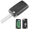 Lizbn Chiave Telecomando a 3 pulsanti con Lama HU83 433MHz ID46 Chip Flip Pieghevole per compatibile Peugeot 207 307 308 407 607 Citr0en C2 C3 C4 CE0536 telecomando chiave Fob FSK Segnale