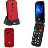 C D R Cellulare CDR C50, Dual sim 2G GSM Quad band, adatto a tutti gli operatori, colore ROSSO, Tasto SOS di emergenza, telefono cellulare per anziani con tasti grandi, Bluetooth