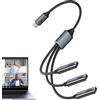 Dioeazh Cavo Ricarica Rapida Type C, Cavo di Ricarica Multiplo USB/Type-C, Interni Auto per Elettronica Dispositivi Lavoro Interno Veicolo