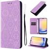 LSPCASA Protettiva Case Per Samsung Galaxy A25 5G 6.5 Pollici Pelle Artificiale Cover Samsung A25 Con Slot Per Schede Cover Galaxy A25 5G Funzione Supporto Custodia Viola