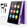 PINHUI Lettore MP3 32 GB con Bluetooth 5.3, Lettore MP3 con altoparlante per bambini Qualità audio HiFi, Touch screen da 2,8 pollici, Radio FM, Registratore vocale, Supporta schede TF fino a 128 GB(Viola)