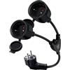 HuaLiSiJi Prolunga Doppia Schuko Cavo di Prolunga con 2 Prese Schuko 16A 250V Cavo di Estensione Protettivo IP44 del Contatto, per Esterno o Interno, Casa, Ufficio (35cm)