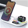 SLS SHOP Caricatore Wireless Base di Ricarica con Display a LED del tempo Dock di ricarica rapida Senza Fili 30 W 4 in 1 Compatibile con Smartphone e tutti i dispositivi compatibile Qi