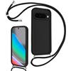Coalbooliy Cover per Google Pixel 10 con Cordino per Cellulare, Custodia Silicone con Regolabile Collana Sottile Morbida Case Protezione della fotocamera Antiurto con Necklace, Nero