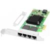 Euqvos PCIe 2.1 x1 for Intel I350-T4 I350AM2 Chipset 1Gb 4 Port RJ45 LAN Card Support Windows Server/Windows/Linux/VMware/ESX