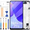 LADYSON per Xiaomi Redmi Note 10 PRO 4G Sostituzione dello Schermo Compatibile per Xiaomi Redmi Note 10 PRO Max Display con Frame M2101K6G M2101K6R LCD Touch Digitizer Assembly Kit di Parti di Riparazione
