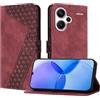 YIRRANZD Custodia per Xiaomi Redmi Note 13 PRO Plus 5G, Cover a Libro in Pelle PU con Slot Cart e Silicone TPU Bumper, Flip Caso Portafoglio Cover per Redmi Note 13 PRO+ 5G (Rosso)