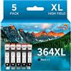 Aurotec 364XL Nero Cartucce Compatibili per HP 364 Photosmart 5520 6520,5pz