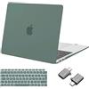 MOSISO Custodia Compatibile con MacBook Air 13 Cover M1 Chip 2021 2020 2019 2018 A2337 A2179 A1932 Retina Touch ID, Case per MacBook Air M1 Cover 13,3'' Pollici&Copritastiera&Tipo C, Midnight Green