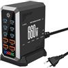 LIDOUYA 660W Caricatore USB Multiplo - 10 Porte (6 USB-C + 4 USB-A) con Ricarica Rapida, Stazione di Ricarica Compatta per Multi Dispositivi, Compatibile con MacBook, iPad, iPhone, Galaxy S22/S20, DELL, HP