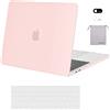 MOSISO Custodia Compatibile con MacBook PRO 13 Pollici Cover M2 M1 A2338 A2289 A2251 A2159 A1989 A1706 A1708,Plastica Custodia Rigida&Tastiera Cover&Webcam Coperchio&Borsa Portaoggetti,Gesso Rosa