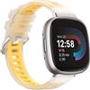 Hiseus Cinturino Compatibile con Google Fitbit Versa 4 Cinturino Trasparente in Silicone per Orologi Sportivi (Giallo)