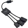 HshDUti Hub USB a 3 porte USB portatile OTG USB C 3.1 Hub Micro USB Cavo Adattatore Convertitore Trasferimento Dati Hub USB per Samsung Xiaomis Huawei USB Type-C 3.1 Hub