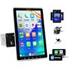 CAMECHO Autoradio 1 Din con Wireless A-pple Carplay Android Auto con Telecamera Posteriore, 10.1 Pollici Schermo Rotante IPS touchscreen Radio con FM/AM/RDS Bluetooth 5.2 EQ +Controllo al Volante