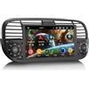 Erisin Android 16 8-Core 4GB+64GB 1Din Autoradio Bluetooth per Fiat 500 500C 500S 500E 7 IPS Schermo tattile Supporto GPS Navigatore Senza fili CarPlay Android Auto WiFi 4G DAB+ DSP OBD2 Canbus