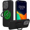 kwmobile Cover per Apple iPhone 15 PRO Cover Magnetica - Custodia Rigida Compatibile con Magsafe - Protezione Smartphone con Anello Rotante a 360° - Nero