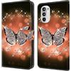 BLOTECH Flip Caso in Pelle Portafoglio Case for Motorola Moto G52 Custodia Magnetic Buckle 3D Brillantini Glitters in Pelle PU Portafoglio con Interno Soft Protettiva,Rhinestone Butterfly