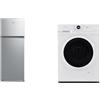 Midea MERT210FGE50 Frigorifero doppia porta 204 L, frigorifero combinato, 176kWh/annum & MF100W70/E Lavatrice a Carica Frontale, 7 kg, 40cm di profondità Slim Design, 1200 Giri