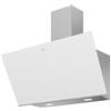 Beko BHCA96641BWHS - Campana decorativa inclinata da 90 cm Serie Beyond, vetro bianco, classe energetica A, 3 livelli + Booster, HeatSense, illuminazione regolabile, estrazione max,712 m3 h