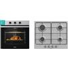 Hisense BI61111AX Forno Multifunzione Termoventilato, Cavità XXL 77L, 12 Funzioni & Gm642Xf Piano Cottura A Gas con 4 Zone Di Cottura, Larghezza 60 Cm, Griglie Smaltate