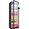 Bomann® Fridge with Glass Door, Lockable Drinks Refrigerator, 6 Height-Adjustable Shelves, 30 kg per Shelf, 347 Litres, Large Fridge Bottle Fridge with LED Light, KSG 7351 Black
