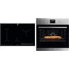 Electrolux Serie 600 Piano Cottura a Induzione 4 Fuochi da Incasso, LIL83443 Bridge 80 cm & Serie 600 Forno da Incasso Multifunzione, Capacità 72 L, EOF4P46X, Classe A+