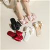 YESFEILE Pantofole da sposa di nuova moda da donna sandali da casa per camera da letto con punta aperta scarpe da sposa da damigella d'onore con fiocco in seta