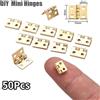 NONE 50 pezzi piccola mini piccola cerniera in metallo per 1/12 casa in miniatura armadio mobili accessori per armadi 10 x 8 mm hardware per la casa