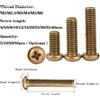 NONE 5/10/20/50pcs Croce Pan Testa Coppers Solid Viti a macchina in ottone M2 M2.5 M3 M4 M5 M6 Macchina Pan Testa Viti in ottone