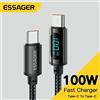 Essager cavo da tipo C a tipo C 100W PD caricabatterie a ricarica rapida cavo Display da USB C a USB C per Xiaomi POCO F3 Realme Macbook iPad