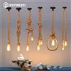 COOINJOY Lampade a sospensione industriali in corda di canapa vintage E27 Illuminazione per interni con personalità dell'ame per lampadario a sospensione loft/soggiorno/bar
