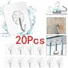 NONE 5/10/20 Pcs Porta Gancio Adesivo Ganci Da Parete Trasparente Anti-skid Traceless Heavy Duty Stick su Gancio Bagno Cucina adesivo da parete