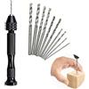 NONE Mini trapano manuale da 1/11 pezzi con set di punte da 0,3-3,2 mm, utensili rotanti per modellismo, hobby, fai da te, lavorazione del legno, utensili artigianali