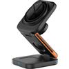 VIKEFON Stazione di Ricarica Pieghevole 3 in 1 con Caricatore Wireless Magnetico Rapido per iPhone 17 16 15 14 13 12, Apple Watch 8 7 6, Airpods Pro