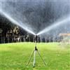 NONE Irrigatore rotante automatico da giardino a 360 gradi Set treppiede in acciaio inossidabile Supporto per irrigazione Strumento per irrigazione per prato da giardino a getto d'acqua