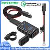 Extractme Caricatore USB per moto Impermeabile QC3.0 USB + Tipo C 6.4A Caricatore con cavo Voltmetro Adattatore presa di alimentazione per moto