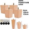 NONE 4 pezzi gambe per mobili quadrate 6/10/15 cm piedi per mobili in legno massello letto divano tavolo gambe sedia piedi di ricambio per divano armadio