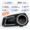 Fodsports FX7 Interfono per casco moto Mesh Auricolare per casco Bluetooth Interfono per moto,10 ciclisti 2000M,BT5.4,APP di supporto