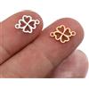 REREYUA 5 pz/lotto 8.5*12.5mm In Acciaio Inox Foglia di Trifoglio di Fascino Specchio Lucido Fiore Fortunato Connettore Del Pendente per la Creazione di Gioielli FAI DA TE