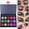 CmaaDu 15 colori scalogno oro polvere diamante glitter ombretto vassoio scintillante abbagliante universale impermeabile facile da colorare