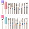 Set di 14 Punte per Trapano per Unghie, Strumenti per Rimozione Gel e Lucidatura, Utensili Rotanti per Pedicure e Manicure