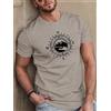GUILAN T-shirt da uomo estiva 100 cotone alla moda casual allentata taglie forti modello bussola stampata sportiva girocollo a maniche corte