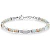 NONE Bracciale con perline di lapislazzuli sintetico stile Boho - Bracciale in pietra sintetica perfetta per la festa della mamma in acciaio inossidabile per tutte le stagioni
