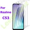 Leeshionz Per Realme C53 pellicola protettiva in vetro temperato ad alta definizione con funzione antigoccia